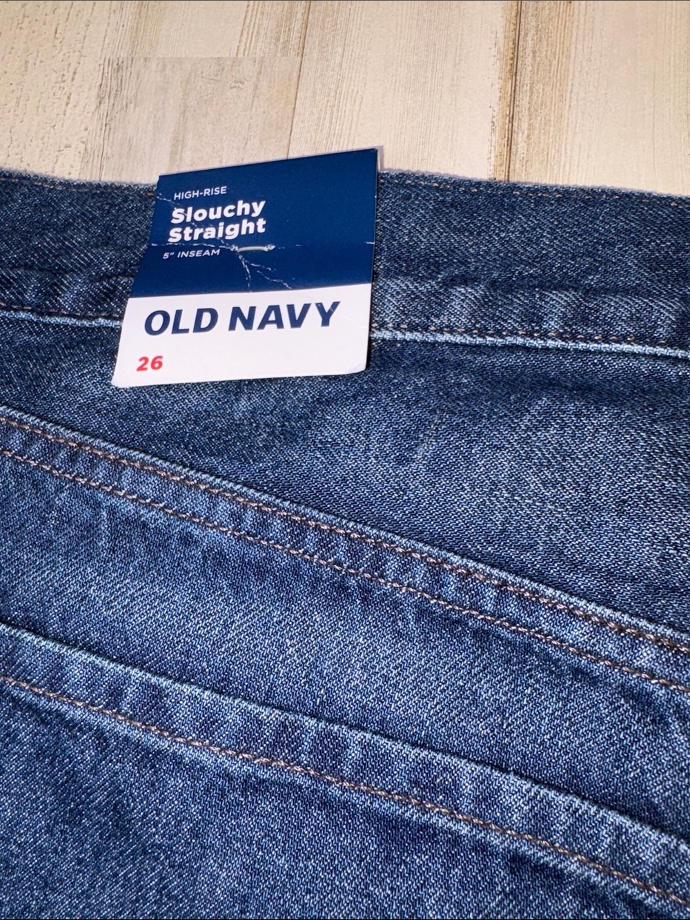 Old Navy High-Rise Slouchy Straight Blue Denim Cutoff Shorts Plus Size 26 - Picture 15 of 16